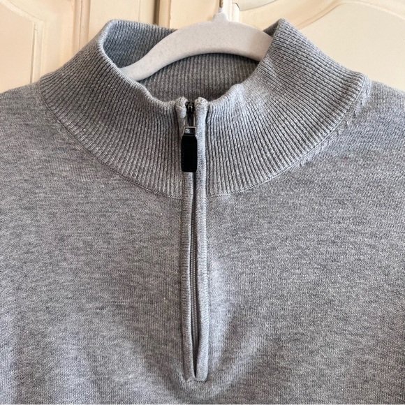 Joseph A. Bank Pima Cotton Quarter Zip Business Casual Sweater, Gray, Medium - Picture 10 of 11